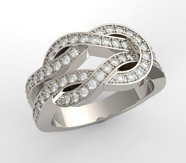 unendlich Ring Fred Diamant Gold Schmuck druckbar Platin Mode brillant Ringe 3d print model - Mito3D