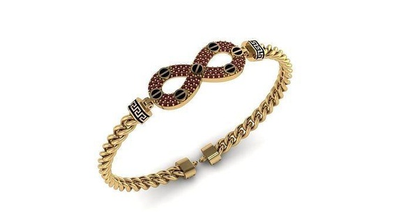 infinity bracelet gold jewelry silver diamond jewellery jewel bracelets 3d print model - Mito3D