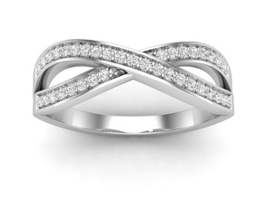 infini croisement tourbillon mariage anniversaire bande bague diamant mode bijoux argent or anneaux 3d print model - Mito3D