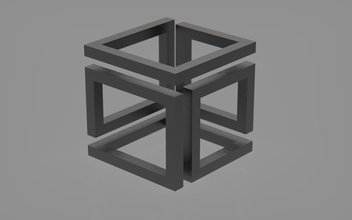 infinito cubo impresión imprimible ciencias ingenieria arquitectónico estructura decoración figura hogar casa jardín estatua metal 3d print model - Mito3D