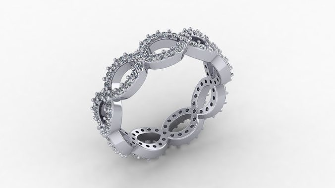infinito diseño anillo anillos joyería joya diamante Boda oro brillante compromiso lujo canalla platino Moda Arte 3D print model - Mito3D