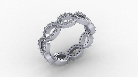 infinidade Projeto anel argolas joalheria diamante Casamento jóias ouro brilhante noivado luxo cafajeste jóia platina moda arte 3d print model - Mito3D