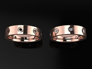 sonsuzluk elmas Kutu grup yüzük nişan moda size6 mücevher takı lüks akım 3d print model - Mito3D