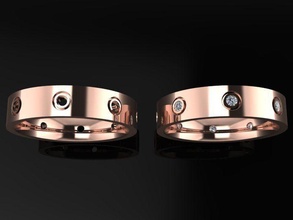 infinito diamante caja banda anillo compromiso moda size8 mujer hembra hombres tendencias antiguo clásico moderno joyería joya conjunto anillos 3d print model - Mito3D