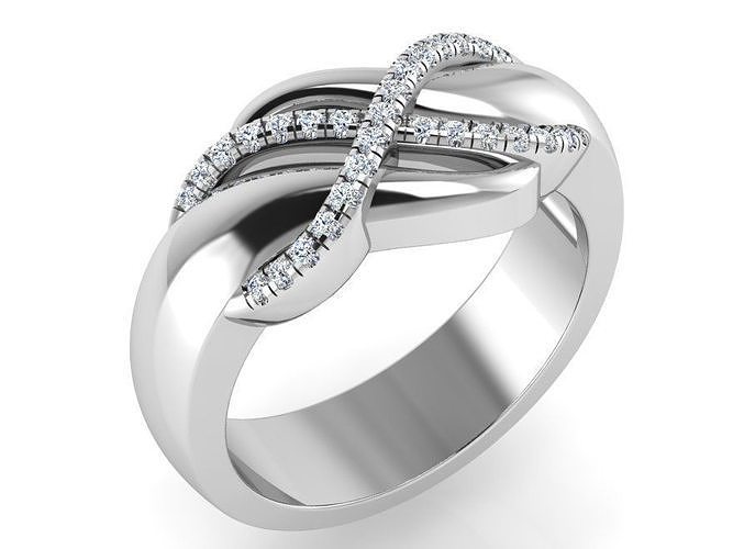 infinito diamante anillo 3136 3d impresión modelo oro pavimentar joyería joya plata fabricación Moda diseño compromiso imprimible libra esterlina pulsera cubano arete collar colgante pendiente anillos 3D print model - Mito3D