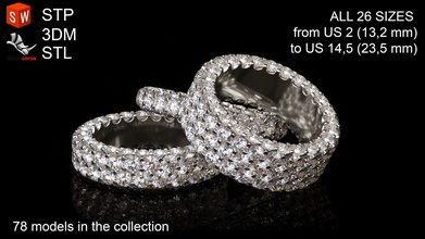 sonsuzluk elmas yüzük paketlemek 3d yazdır model lüks düğün değerli parlak platin kırat aksesuar evlilik yüzükler nişan gelin bantlar taş gümüş yıldönümü kadınlık mücevher takı 3d print model - Mito3D