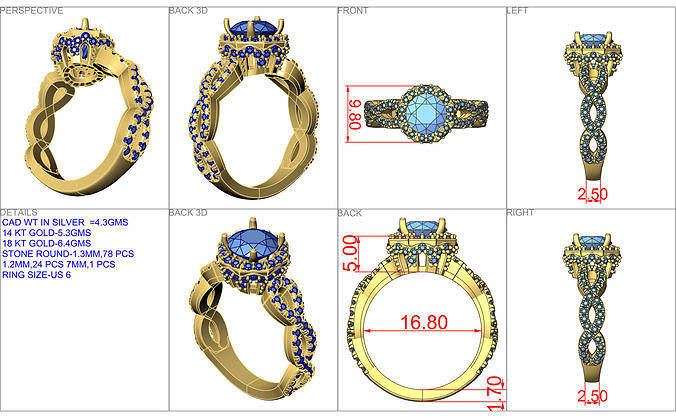 infinidade diamantes noivado anel diamante joalheria quilate argolas 3D print model - Mito3D