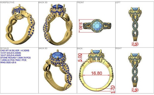 infinito diamanti Fidanzamento squillare Fidanzamento diamante gioielleria carati infinito squillare anelli 3d print model - Mito3D