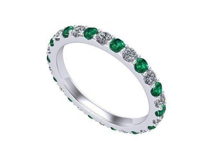 infinito esmeralda diamante banda dorado plata joyería joya anillo anillos 3d print model - Mito3D
