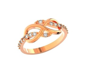 infinity engagement ring diamonds wedding diamond jewelry brilliant jewel gold jewellery fashion beauty gem diamant print rings 3d print model - Mito3D