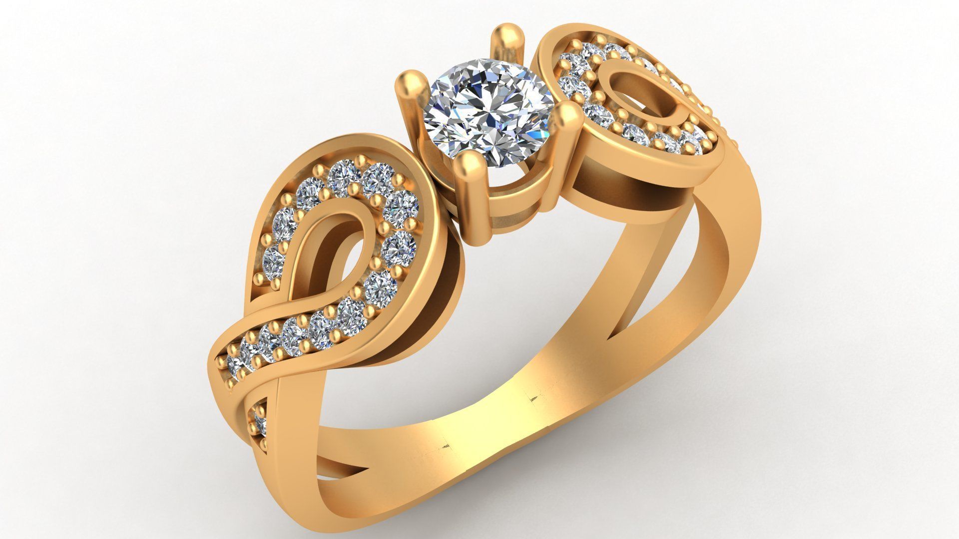 l'infini de l'engagement mariage diamant bague en or bijoux le l'anneau brillant imprimable la mode femme jeune fille l'homme marque gem mariée joyau collier fiançailles les anneaux 3D print model - Mito3D