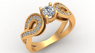 sonsuz nişan düğün elmas altın yüzük takı mücevher parlak sonsuzluk yazdırılabilir moda kadın kız insan marka gem gelin kolye yüzüğü 3d print model - Mito3D