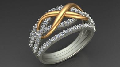 Unendlichkeit Engagement Hochzeit Diamant Ring Schmuck Gold Mode druckbar Frau Juwel Ohrring brillant Mädchen Liebe Finger Hand Silber Ringe 3d print model - Mito3D