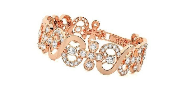 infini fleur haute bijoux diamant bracelet 3dm stl rend chaîne lourd unisexe imprimable bijou mariage luxe bracelets cubain italien 3d print model - Mito3D