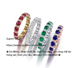 infinidade pedra preciosa anel diamante gema joalheria argolas 3d print model - Mito3D