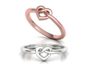 infinity heart knot ring 3dmodel gold jewelry printable classic fashion rings usa canada europe france italy mexico cad israel simple 14k 3d print model - Mito3D