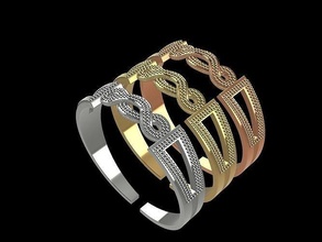 Unendlichkeit Knoten Milgrain Ring 5 Größen stl Dateien verifiziert Schmuck Silber druckbar Hochzeit Engagement Mode Gold Juwel Unendlichkeitsknoten 3d cad 3d print model - Mito3D