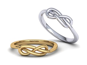 infinity knot anello v2 3dmodel stampabile in 3d il modello di stampa gioielli theknot ring d'oro 14k usa canada semplice classico stackble 8 europa australia cad 3dring giftforher anelli 3d print model - Mito3D