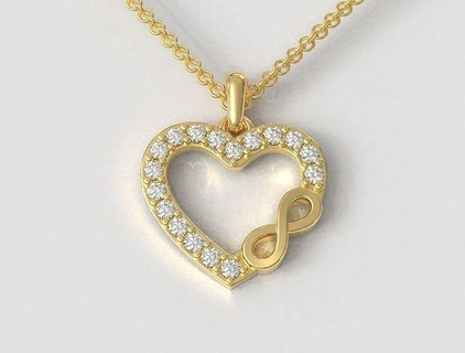 infinito amore pendente diamanti oro gioielleria anelli paulorani moda classico argento adolescente diamante pietra preziosa eternità ciondoli 3d print model - Mito3D