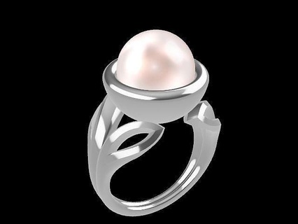 infinity petalring stl verified printable fashion ring jewellery jewelry diamond prototyping 3d cad stylish design pearl leaf gold elegant rings 3d print model - Mito3D