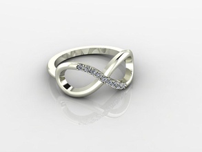 anneau infini bijoux or l'infini de l'engagement mariage précieux shining symbole d'argent joyau imprimable bague en diamant fiançailles le platine les anneaux 3d print model - Mito3D