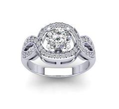 infinity ring jewelry diamonds round engaemente fashion rings 3d print model - Mito3D