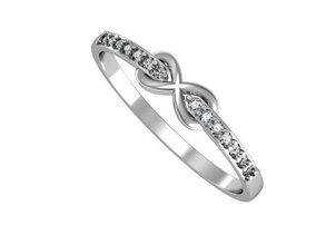 infinito anillo 3djewelry brillante canalla diamante compromiso moda joya oro platino joyería joyeria cera precioso boda dedo molienda fundición comprar lujo anillos 3d print model - Mito3D