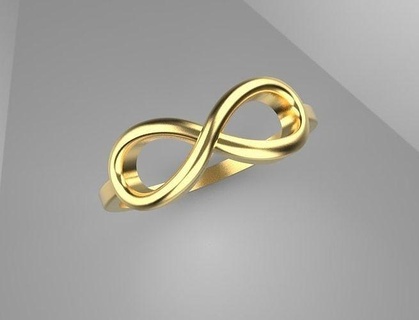 infinito anillo oro amor joyería joya anillos imprimible plata símbolo banda 3d print model - Mito3D
