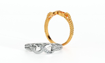 anneau infini 5 diamants ronds bijoux de luxe d'argent la livre sterling l'anneau joyau shining précieux gem brillant or les anneaux l'infini bague en diamant mode beauté 3d print model - Mito3D