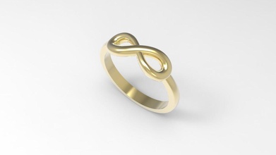 infinity ring jóias anel o infinito ouro de prata jóia anéis 3d print model - Mito3D