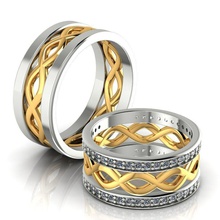 infinito contorto squillare eternità nozze gruppo musicale diamanti spianare gioielleria anelli signore 3d print model - Mito3D
