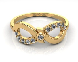 Unendlichkeit Frauen Ring Schmuck Gold Juwel Silber druckbar Diamant Mode engagem Engagement Hochzeit Saphir Schönheit 3d print model - Mito3D