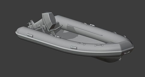 inflable barco motor 35 escala buque mar modelo pez pescar modelado montaje 3dprint pasatiempo bricolaje diy automotor 3d print model - Mito3D