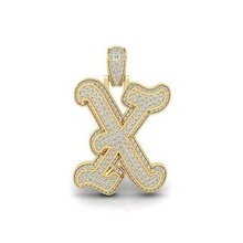 x initial capital fancy 3d model render jewel gem engagement wedding jewellery diamond printable ring gold jewelry engagem fashion sterling white brilliant solitaire beauty rings pendants 3d print model - Mito3D
