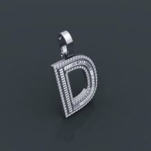 initial custom pendent d jewel engagement wedding jewellery diamond ring silver gold jewelry engagem fashion white sterling gem pendant necklace beauty rings pendants 3d print model - Mito3D