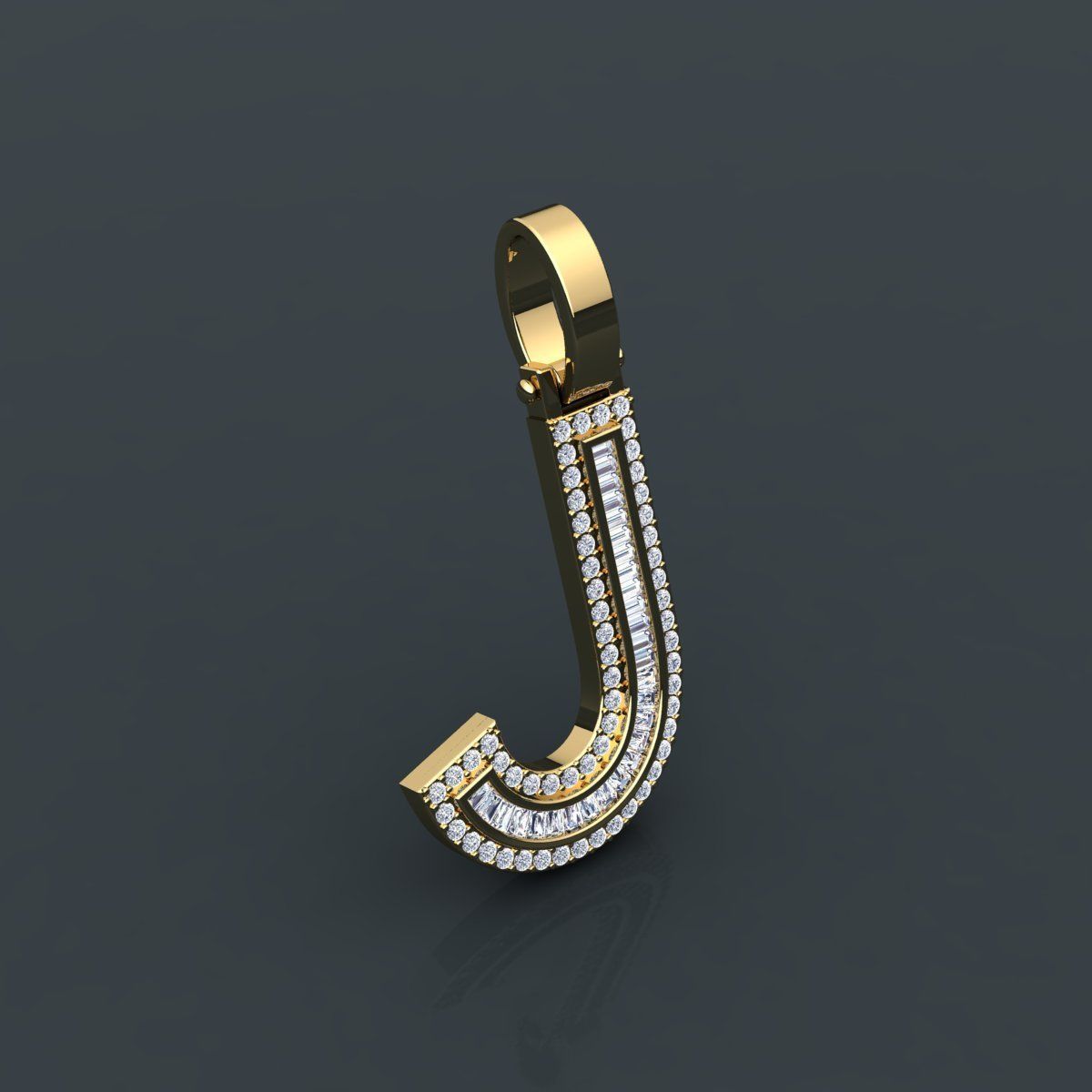 inicial personalizadas pendente jóia noivado Casamento jóias diamante anel prata ouro joalheria engagem moda branco esterlina gema pingente colar beleza argolas pingentes 3D print model - Mito3D
