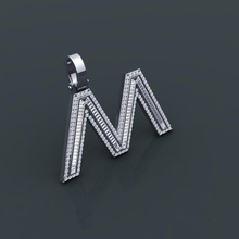 initiale benutzerdefiniert hängend juwel engagement hochzeit schmuck diamant ring silber gold engagem mode weiß sterling anhänger halskette schönheit ringe 3d print model - Mito3D