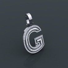 initial custom pendent g jewel engagement wedding jewellery diamond ring silver gold jewelry engagem fashion white sterling gem pendant necklace beauty rings pendants 3d print model - Mito3D