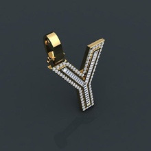 initiale benutzerdefiniert hängend juwel engagement hochzeit schmuck diamant ring silber gold engagem mode weiß sterling anhänger halskette schönheit ringe 3d print model - Mito3D