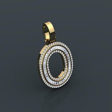 initiale Douane bijou engagement mariage bijoux diamant bague argent or engagem mode blanc sterling gemme pendentif Collier beauté anneaux pendentifs 3d print model - Mito3D