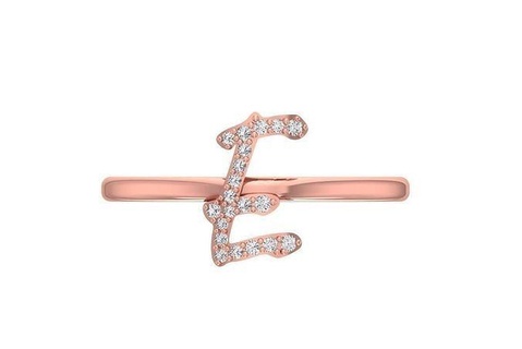 inicial alfabeto anillo 3dm stl obj fbx detalles joyería joya anillos oro diamante imprimible Moda canalla elegante diseño compromiso Boda plata 3d print model - Mito3D