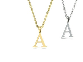 a initial letter necklace printable 3dmodel intial necklaces jewelry pendant fashion cad personolized usa canada france israel uk europe mexico united states font 3d print model - Mito3D