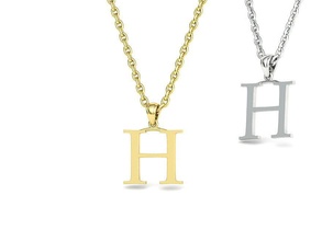 initial letter necklace printable 3dmodel necklaces pendant alphabet cad usa canada europe france israel mexico uk italy 3d jewelry 3d print model - Mito3D