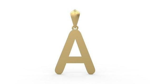 initial letters pendant arial rounded necklace font letter silver gold diamond printable diamonds jewel jewellry woman gem alphabet abc language love jewelry necklaces 3d print model - Mito3D