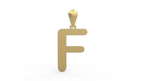 initial letters pendant arial rounded f necklace font letter silver gold diamond printable diamonds jewel jewellry woman gem alphabet abc language love jewelry pendants 3d print model - Mito3D