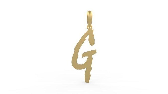 initial letters pendant clawster g necklace font letter silver gold diamond printable diamonds jewel jewellry woman gem alphabet abc language love jewelry pendants 3d print model - Mito3D