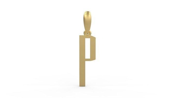 ilk harfler kolye Eyfel Aşk yazı tipi mektup gümüş altın elmas yazdırılabilir elmaslar mücevher takı Kadın alfabe ABC dil 3d print model - Mito3D