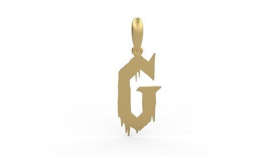 initial letters pendant frightmare g necklace font letter silver gold diamond printable diamonds jewel jewellry woman gem alphabet abc language love jewelry pendants 3d print model - Mito3D