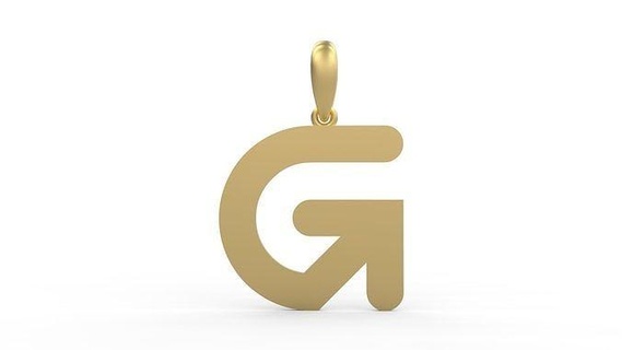 initial letters pendant gerth g necklace font letter silver gold diamond printable diamonds jewel jewellry woman gem alphabet abc language love jewelry pendants 3d print model - Mito3D