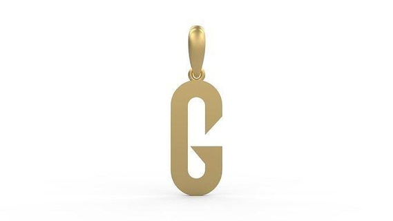 initial letters pendant haster g necklace font letter silver gold diamond printable diamonds jewel jewellry woman gem alphabet abc language love jewelry pendants 3d print model - Mito3D